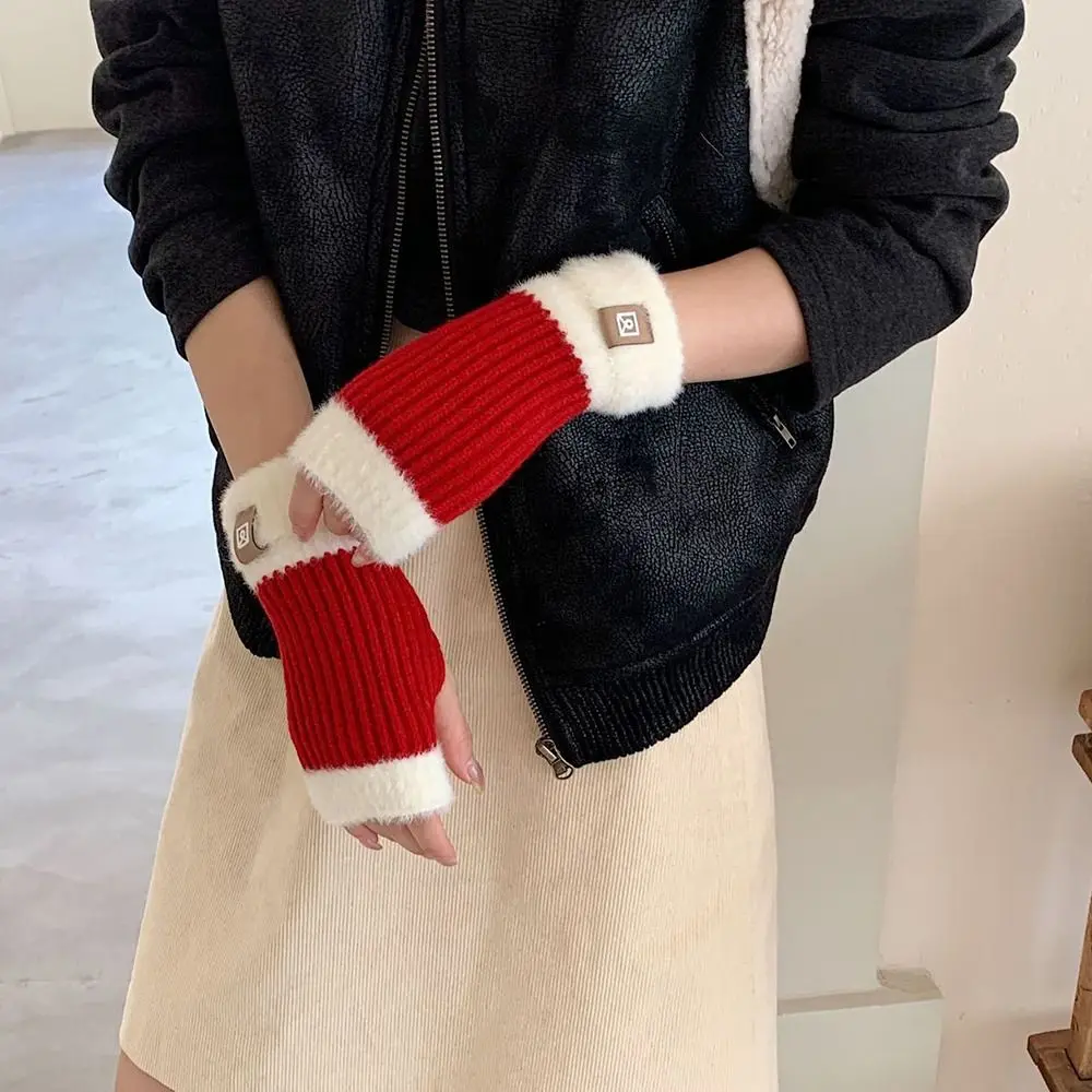 1pair New Women's Winter Gloves Touchscreen Thickened Thermal Gloves Fleece Lined Windproof Handwear Winter Wear