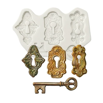 מנעולים, מפתח סיליקון עובש sugarcraft עוגה עובש עוגת חתוכה כלים לקשט