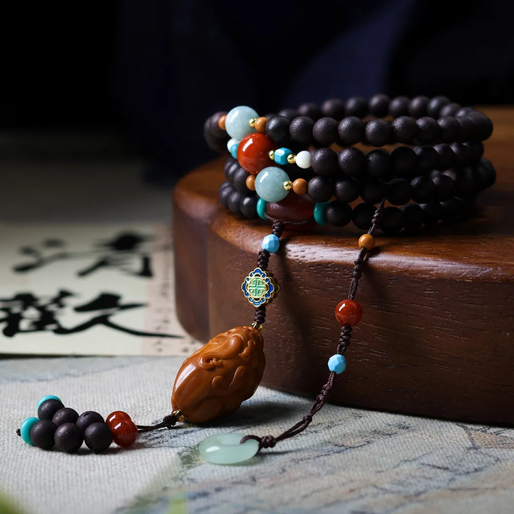 

Jiangzhen Fragrance Multi Circle Bracelet Original Cultural Play Olive Core Buddha Hand Chinese Sweater Chain Hand String