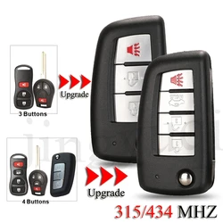 jingyuqin KBRASTU15 Upgrade Remote Smart Car Key For Nissan Qashqai Sunny Sylphy Tiida March Sentra 3/4Buttons 315/433MHZ ID46