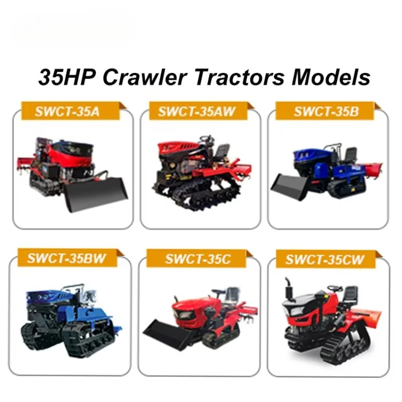 Aangepaste Mini Crawler Tractor 5-in-1 Rijstbewerkingsapparatuur Landbouwmachines