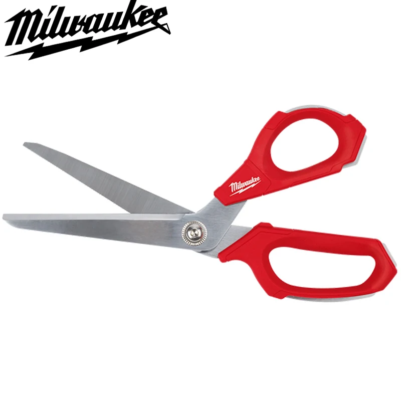 Milwaukee 4932479410 Jobsite Offset Scissors High Grip Strength Micro Serrated Precision Blades Construction Scissors