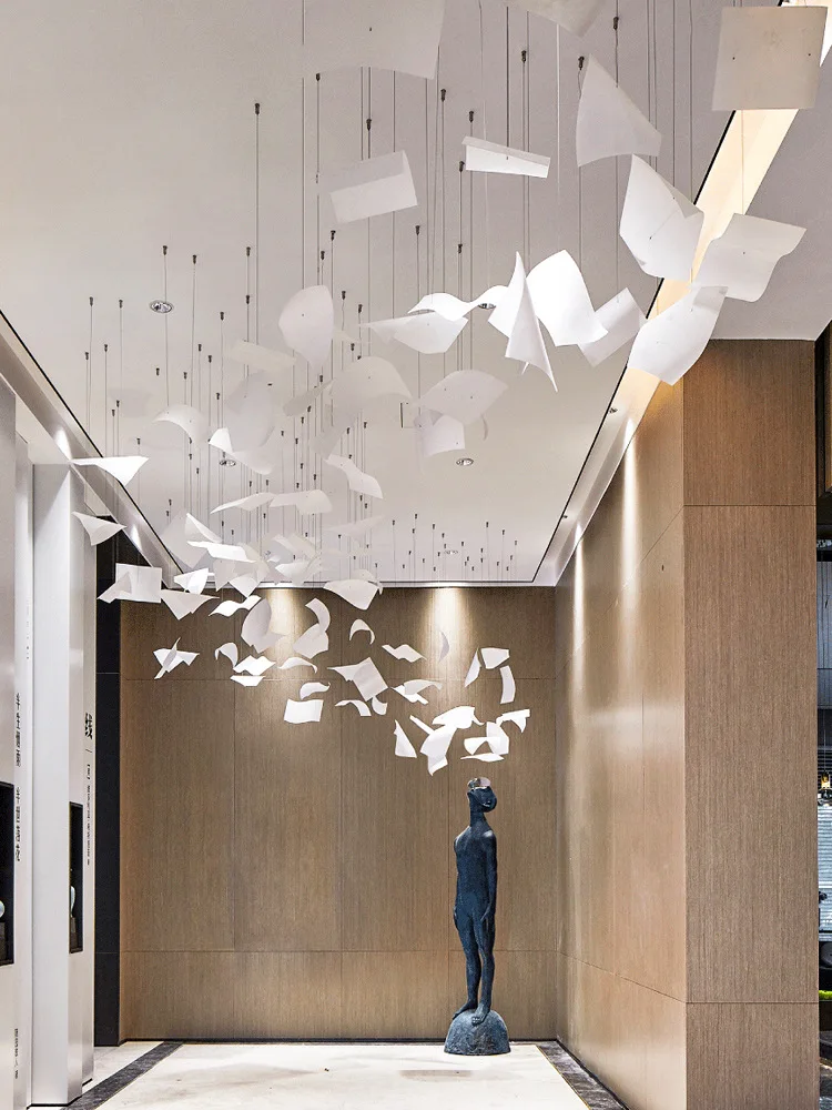 Creative, glass, chandelier, hotel, lobby, art lamp