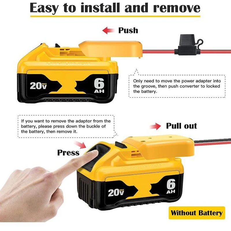 DIY Battery Adapter Power Battery Converter Toy Car Connector For Makita/Bosch/Milwaukee/Dewalt/Black&Decker 18V Battery 14 Awg