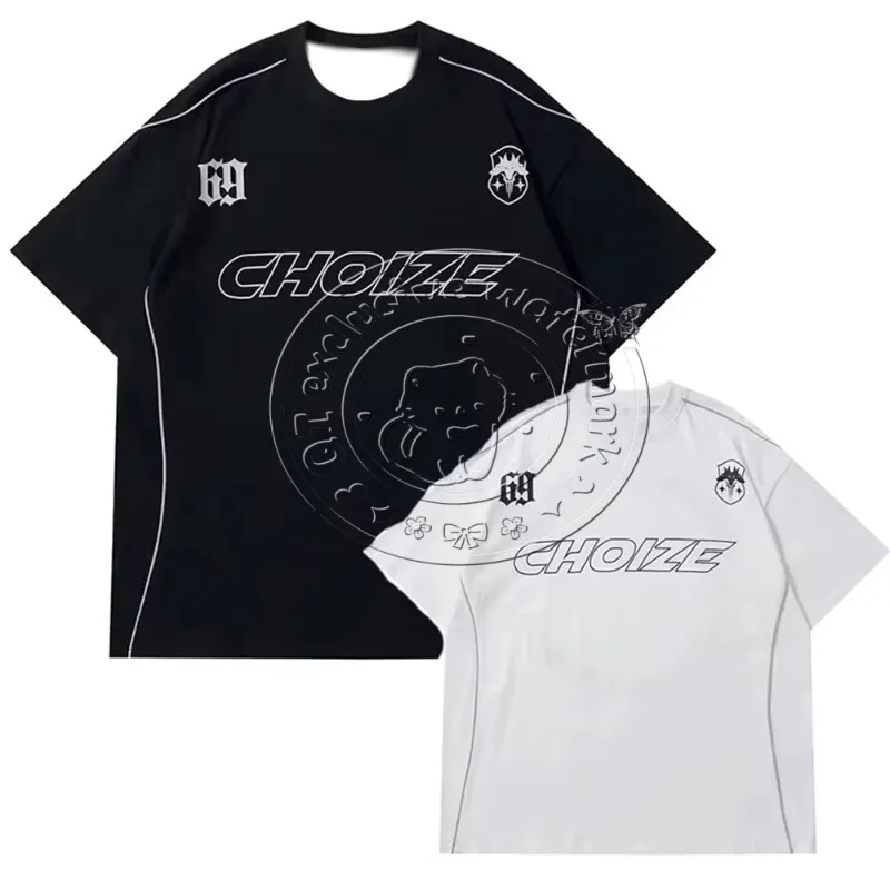 

Hip Hop Streetwear Men's Sports T-shirt3D Printed Letter Lines ShortSleeved Casual Harajuku StreetwearWomen's T-shirt Motorcycle