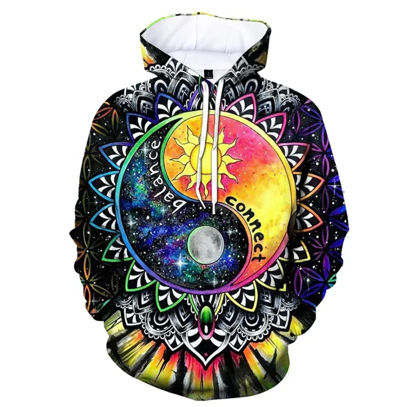 

3D Printed Tai Chi Eight Trigrams Ethnic Hoodie For Men Retro Pattern Sweatshirt Casual Autumn Street Top Pullovers Long Sleeves