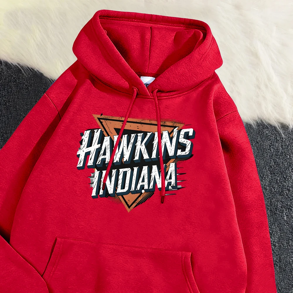 

Мужская толстовка с принтом Hawkins Indiana в стиле ретро, свободная винтажная одежда, уличный повседневный пуловер, осенний флисовый мягкий мужской свитер с длинным рукавом