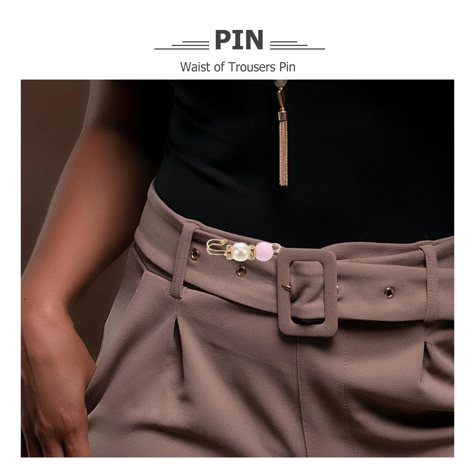 6 قطعة دبابيس اللؤلؤ الأنيقة الخصر المشدود دبابيس لفساتين السراويل التنانير خمر سترة شال مقاطع النساء الملابس ديكور