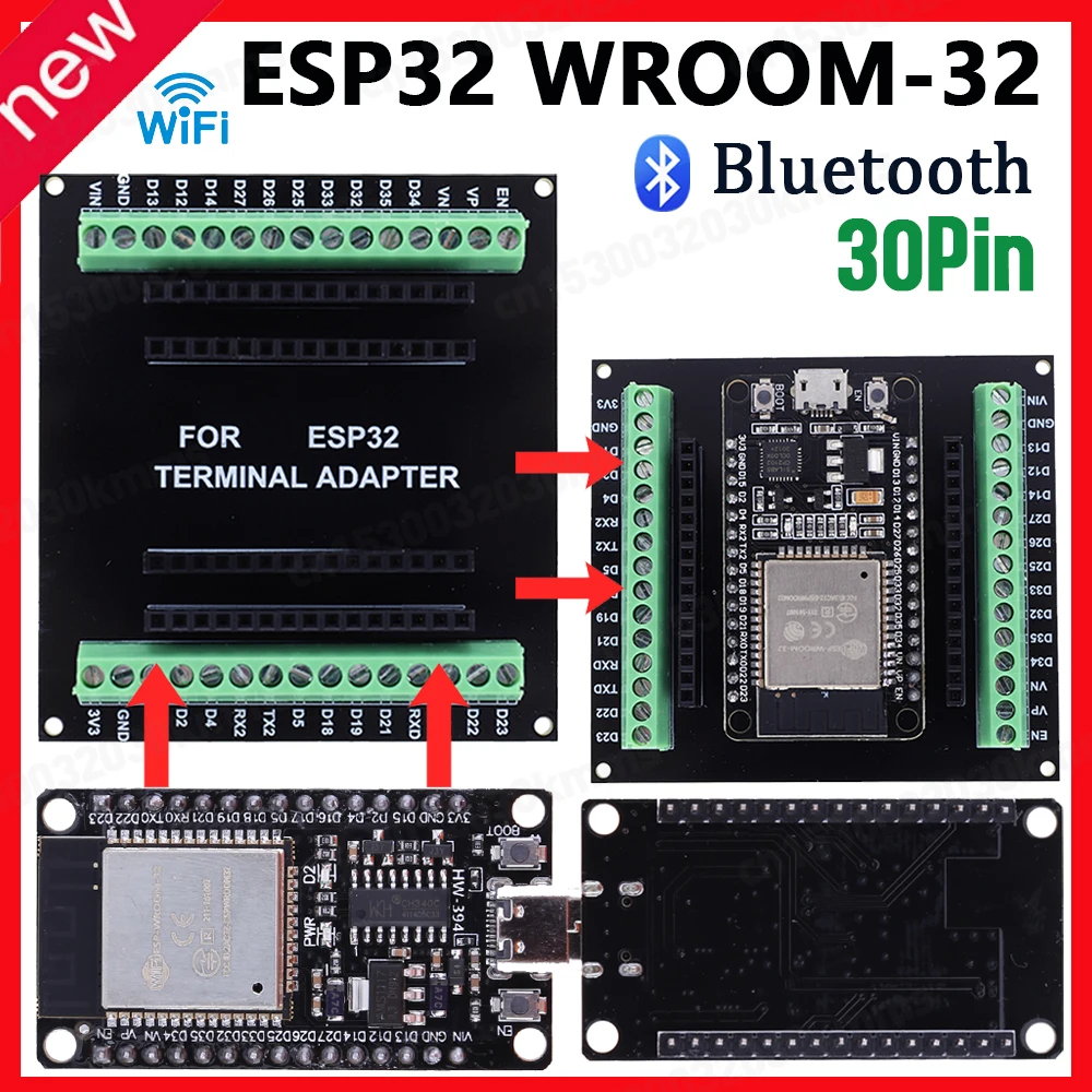 ESP32 Development Board Expansion Board Compatible WiFi Bluetooth module NodeMCU-32S Lua Ultra-Low Power Expansion Board 30Pin