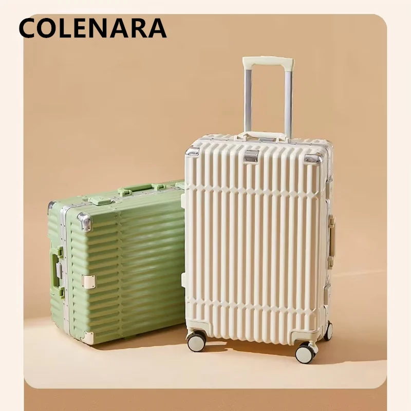 COLENARA PC Suitcase 20 Inches Aluminum Frame Boarding Box 22
