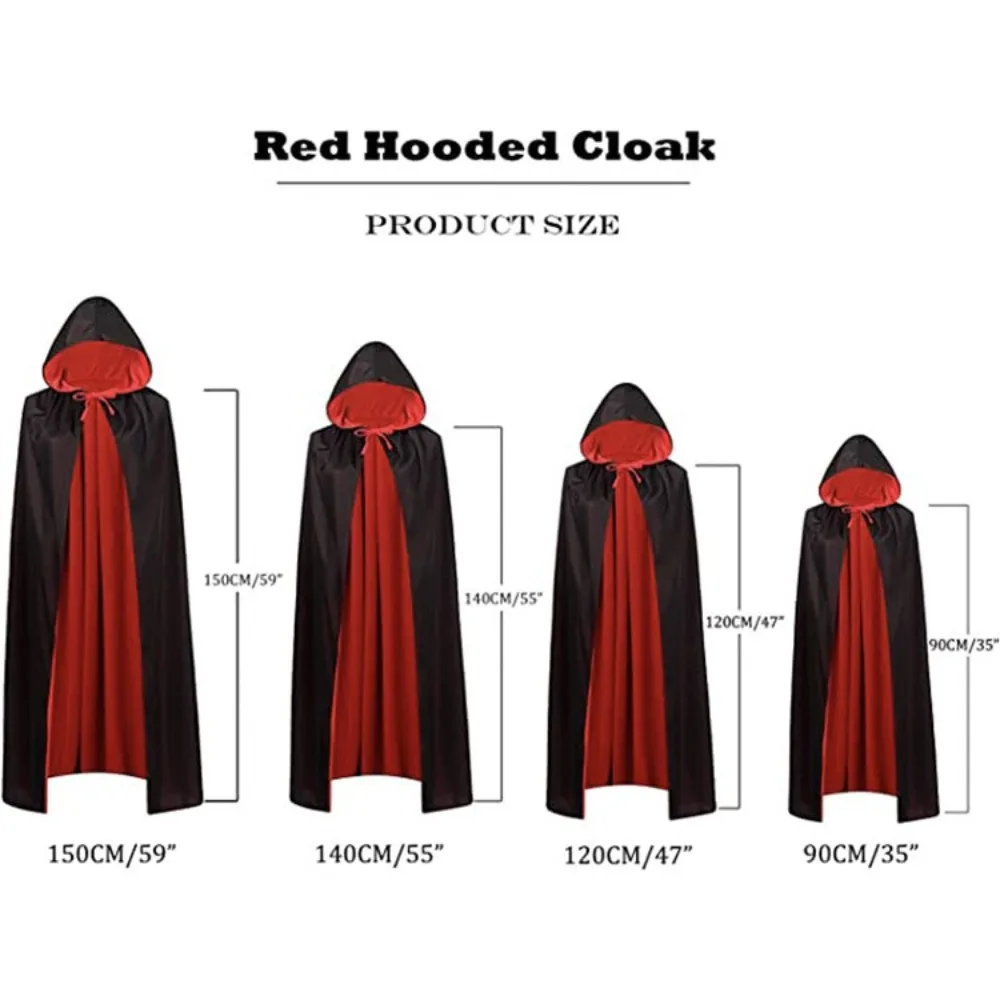 แฟชั่น 59 นิ้วฮาโลวีน Cape Dress Up Props น่ากลัวปีศาจ Cloak COSPLAY Dress UP เครื่องแต่งกายสยองขวัญ Dracula เสื้อคลุมฮาโลวีนเครื่องแต่งกาย