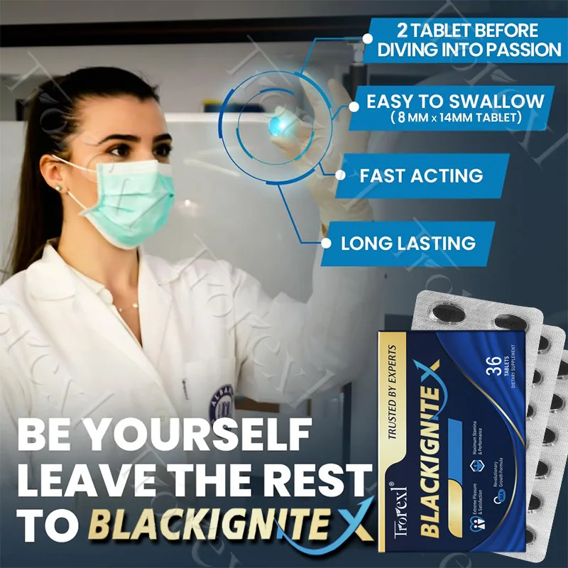 مكمل تعزيز الذكور الطبيعي من BlackIgniteX - يعزز القوة والصلابة للرجال، وأداء وتحسين القدرة على التحمل