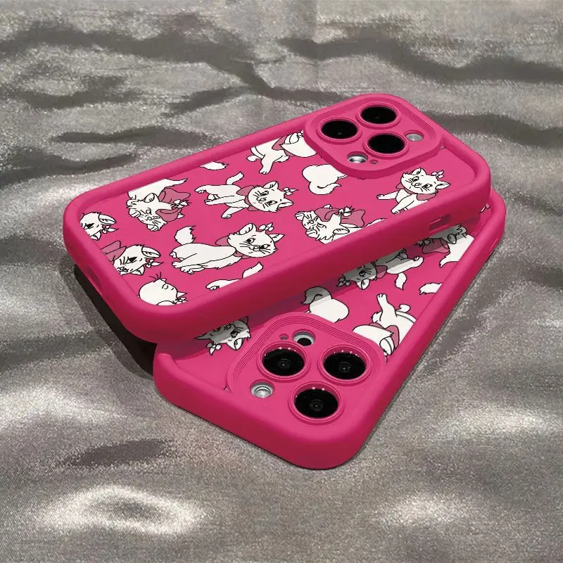 Disney Full Screen Lovely Mary Cat Girl Etui na telefon do iPhone 15 14 13 12 11 PRO MAX XS XR 8 PLUS Przezroczyste etui na iPhone 14 z