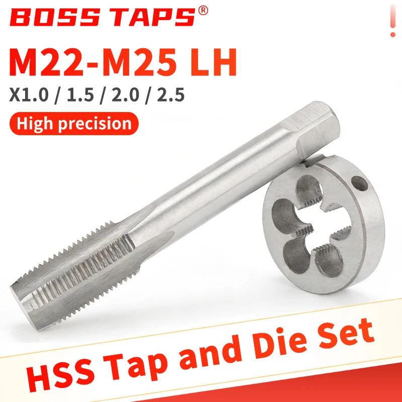 

Набор ручных метрических метчиков и плашек BOSS TAP 1SET для левой резьбы, мелкая резьба M22-M25 X1.0/1.5/2.0/2.5, инструмент для нарезания и ремонта резьбы