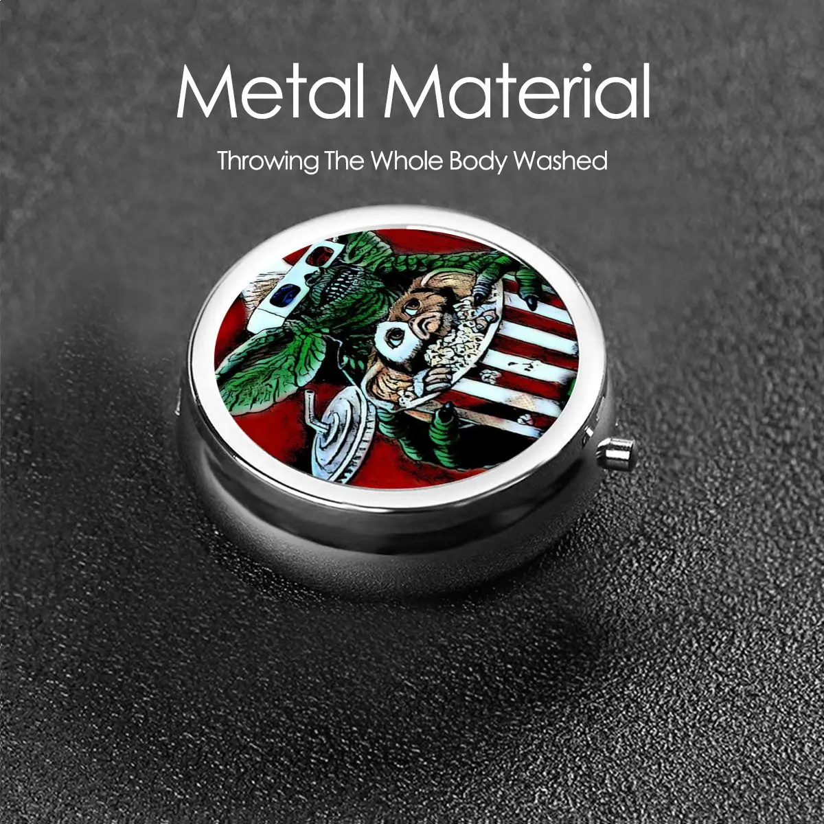 G-Gremlinses روح الدعابة حبوب صناديق Gizmo 80s فيلم Mogwai الوحش الرعب الرجعية الخيال العلمي حاوية حبوب صغيرة صندوق دواء موزع