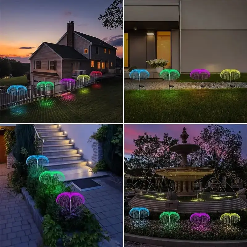 1pc Solar Jellyfish Lights , 7 Colors Changing Waterproof Lights, Solar Flowers Lights For Yard Festival Garden Wedding