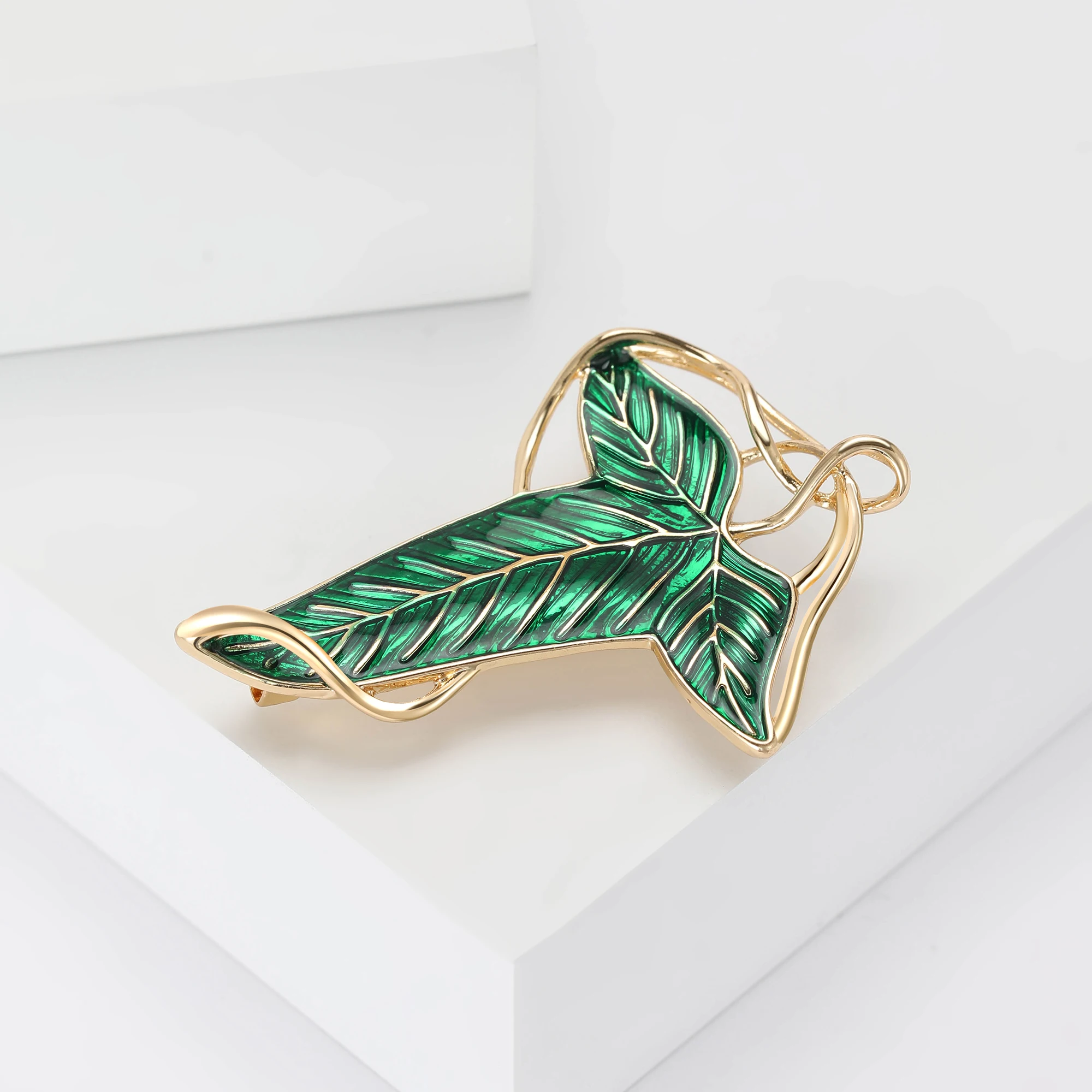 Trendy Enamel Leaf Brooches for Women Unisex Plant Pins 5-color Available Casual Party Accessories Gifts