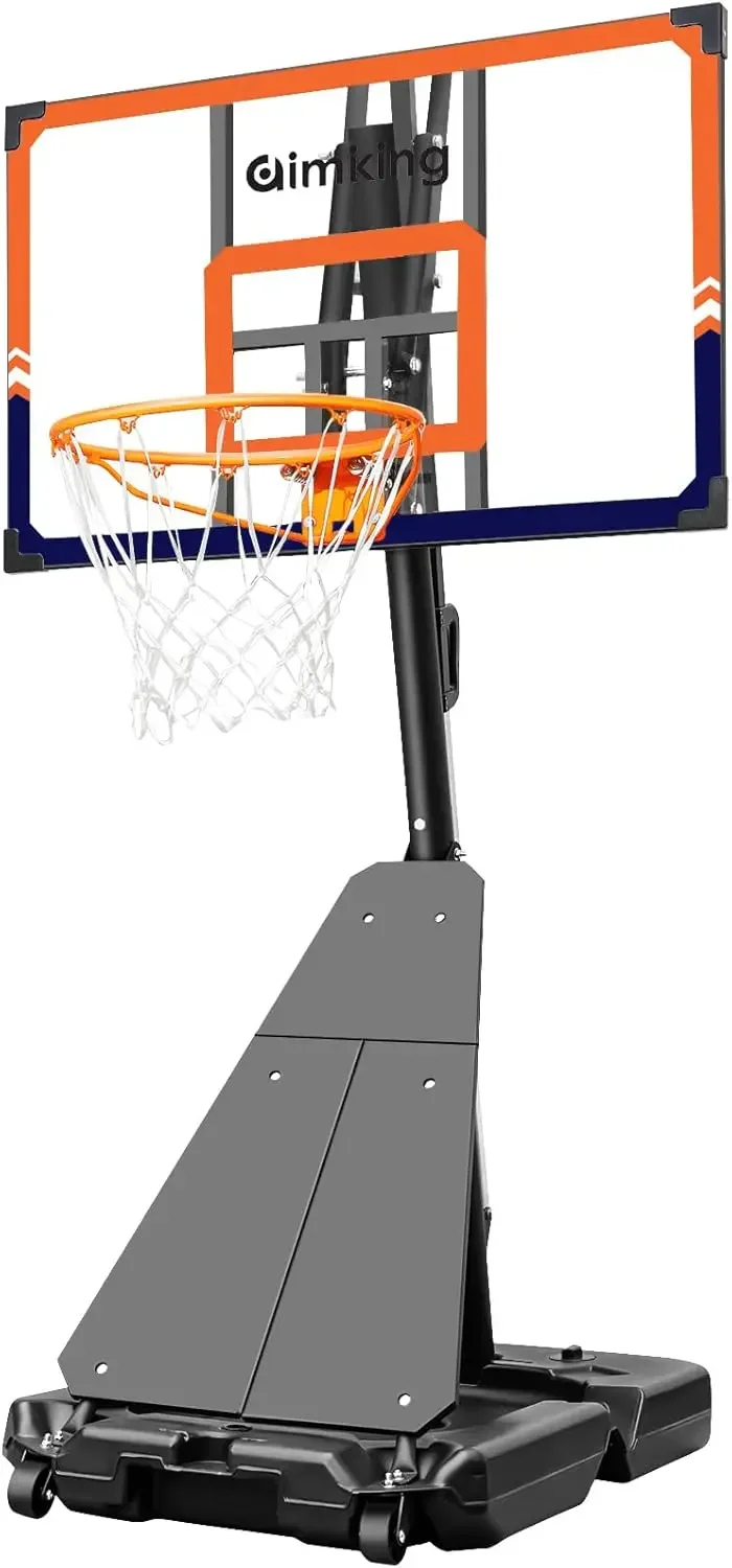 Basketball Hoop System with 44 Inch Shatterproof Backboard, 4.8FT-10FT Adjustable Height Basketball Goal Outdoor for Youth/Teens