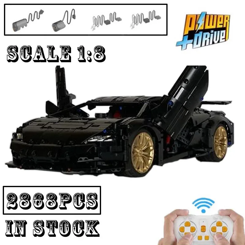 

NEW 1:8 Scale Huracan Model MOC-132159 Technologys Building Block Remote Control Power Sports Car Assembly Toys Birthday Gifts