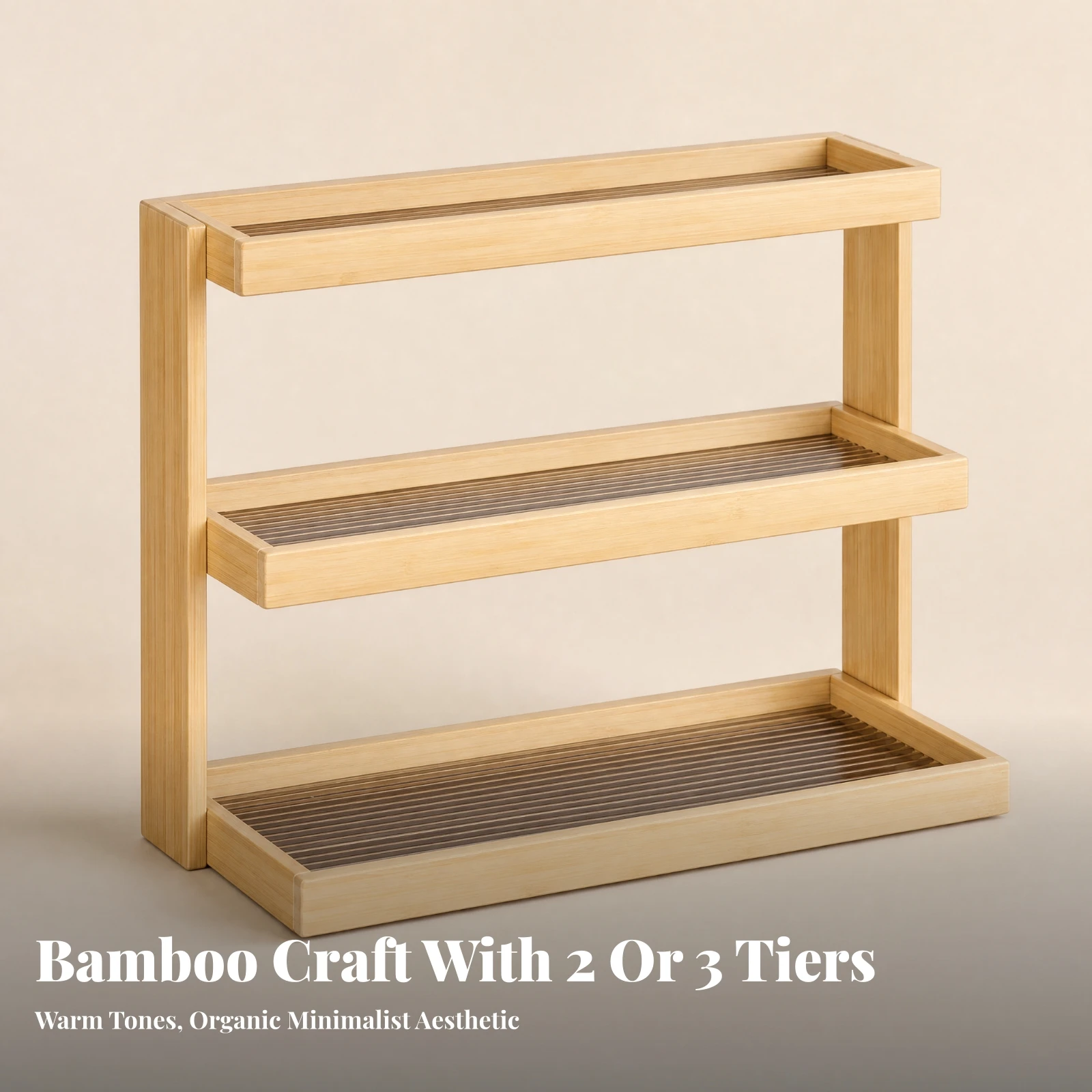Cup Rack with Bamboo Frame Multipurpose Storage Display Shelf with Acrylic Panels Coffee Bar Shelf No-Drill view 4