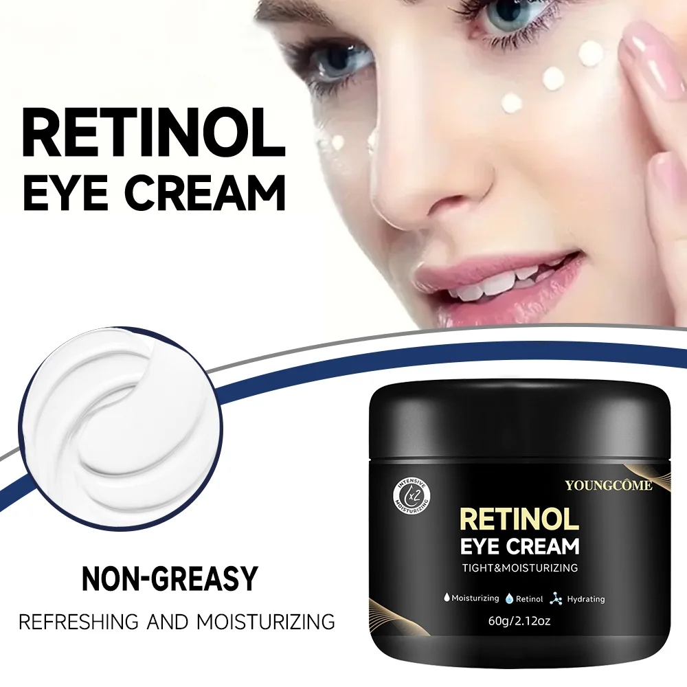 YOUNGCOME Crema para ojos con retinol, para suavizar las líneas finas y las arrugas y mejorar el tono de la piel, 1,6/2,21 oz