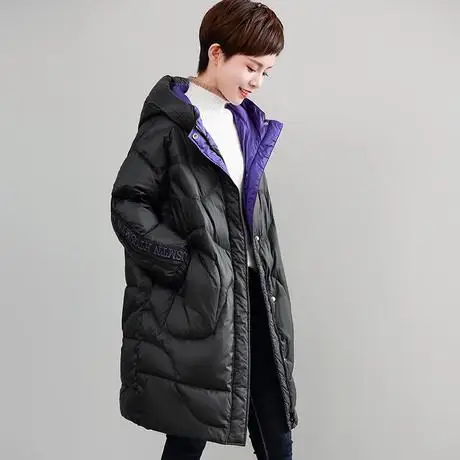 

Утепленное пуховое пальто средней длины для женщин, белое, из натурального пуха, премиум-класса, модное зимнее пальто на молнии