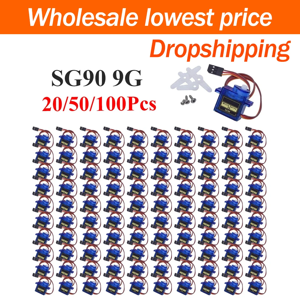 20/50/100Pcs SG90 9G Servo Fixed-wing Model Aircraft Remote-controlled Plane Mini Robot SG90 9-gram Servo