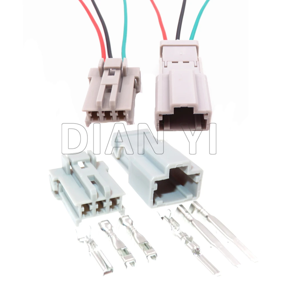 1 Set 3 Way Starter Car Wiring Terminal Sockets Auto Backlight Plastic Housing Connector With Cables 6098-0242 6098-0241