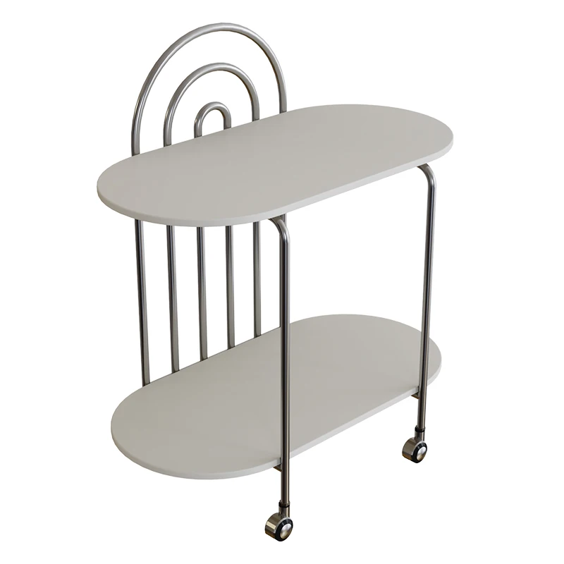 

trolley, cream, light luxury, solid wood, coffee table, movable, corner table, storage