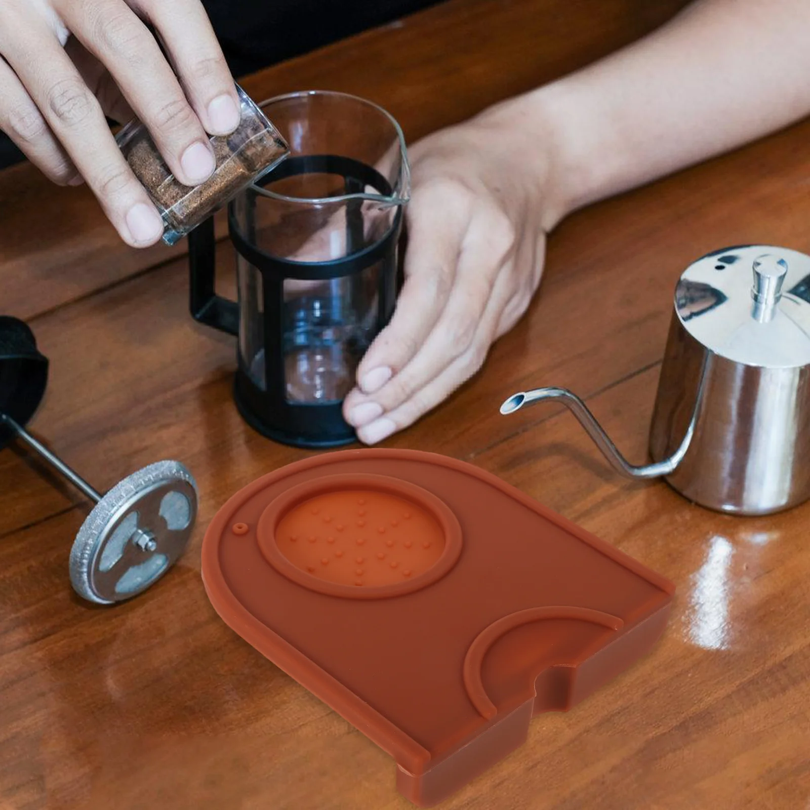 

Silicone Coffee Tamping Mat Heat Resistant Non-Slip Espresso Pressing Pad Kitchen Countertop Grinding Accessories