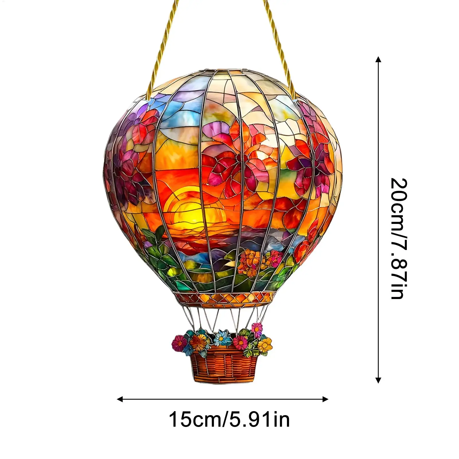 Sun Catcher Raam Muur Ophangbaar Gekleurd Decor 2D Platte Acryl Heteluchtballon Zon Catcher Raamdecoratie voor Huis Tuin