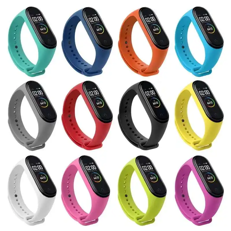 Mi band 7 스트랩 용 스포츠 실리콘 팔찌 Miband 6 miband 5 Xiaomi mi band 7 6 5 스트랩 용 손목 correa 교체 용 손목 밴드