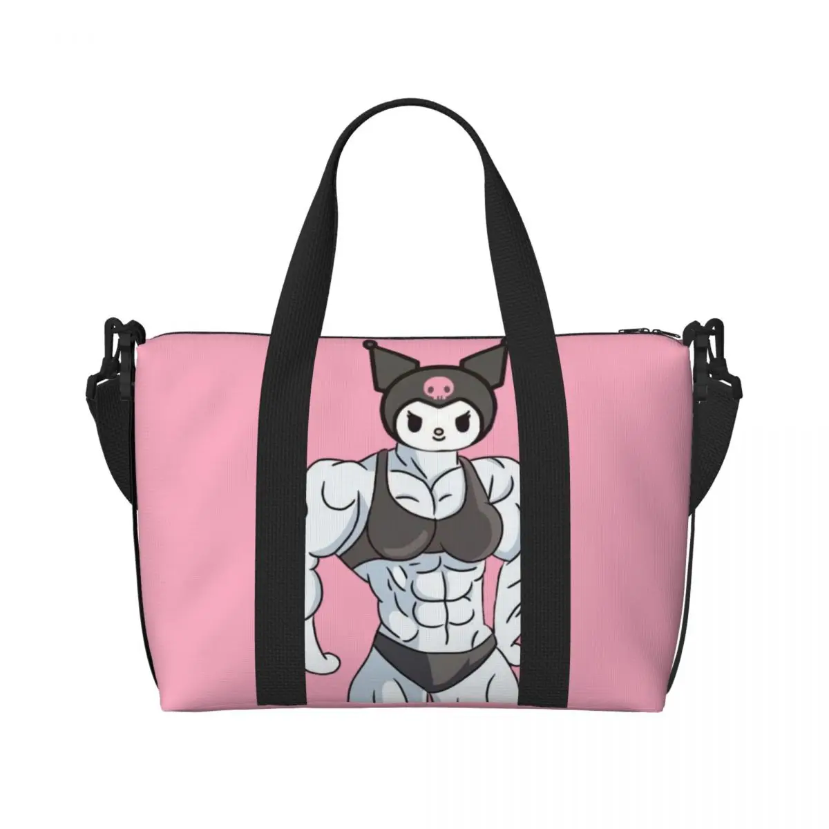 

Custom Kuromi Grocery Shopping Tote Bag Women Big Capacity Gym Beach Travel Bags