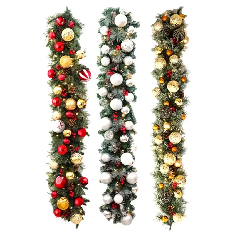 Pre-lit Christmas Garland Battery Operated 53 Inch Christmas Garland With 8 Changeable Lights Christmas Decorations With