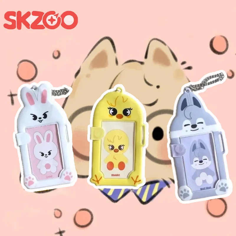 

SKZOO K-pop Мультяшный пластиковый держатель для карт с изображением животных - Трехдюймовый держатель для фотографий с защитным чехлом нестандартной формы 2026