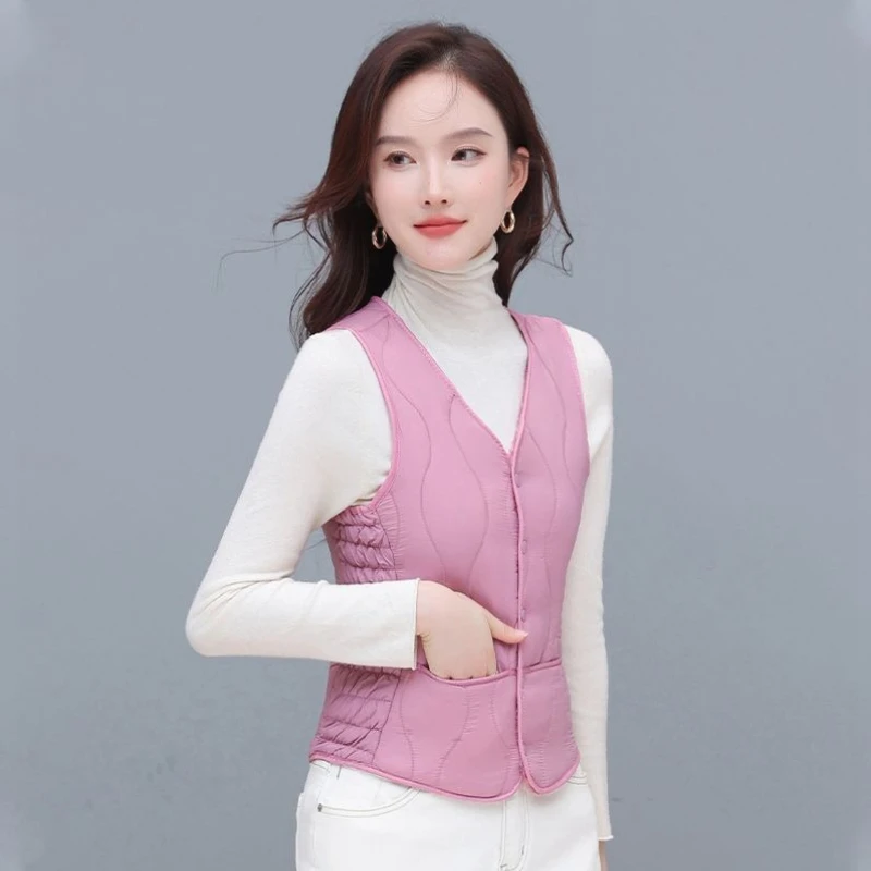 Premium Cotton Blend Vest for Elderly Women Thermal Insulation Design Soft Breathable Innerwear Autumn Winter Collection 2025​