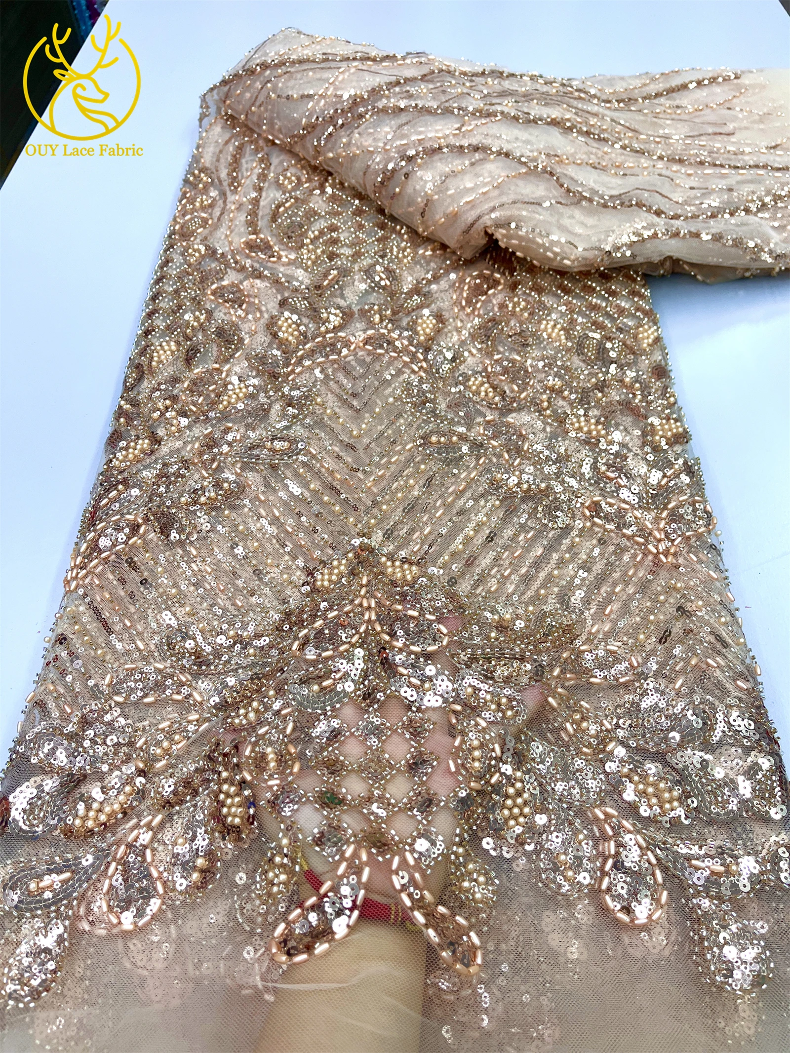 فاخر الذهب الأفريقي الثقيلة مطرز الترتر أقمشة الدانتيل 2025 رائجة البيع فرنسا نيجيريا تول أقمشة الدانتيل للسيدات فساتين الحفلات