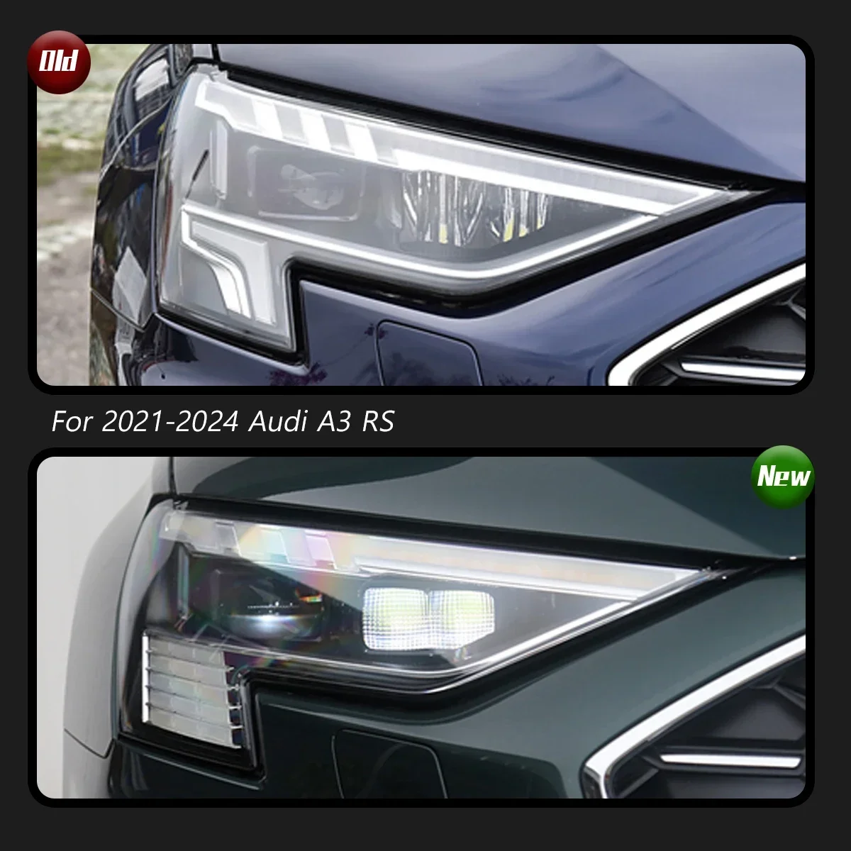 

Автомобильная фара TYPY для Audi A3L RS, обновленная фара 2021-2024, модифицированная для нового динамического указателя поворота, автомобильная светодиодная фара в сборе