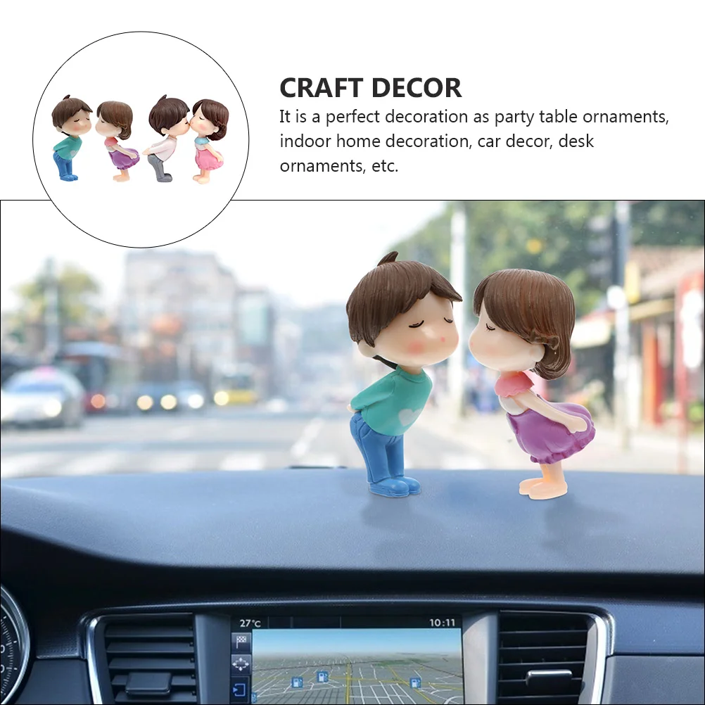 2 Sets Couple Ornaments Figurines Decor Toy House Decorations Adornment Pvc Plastic Micro Landscape Lover Lovers Wedding