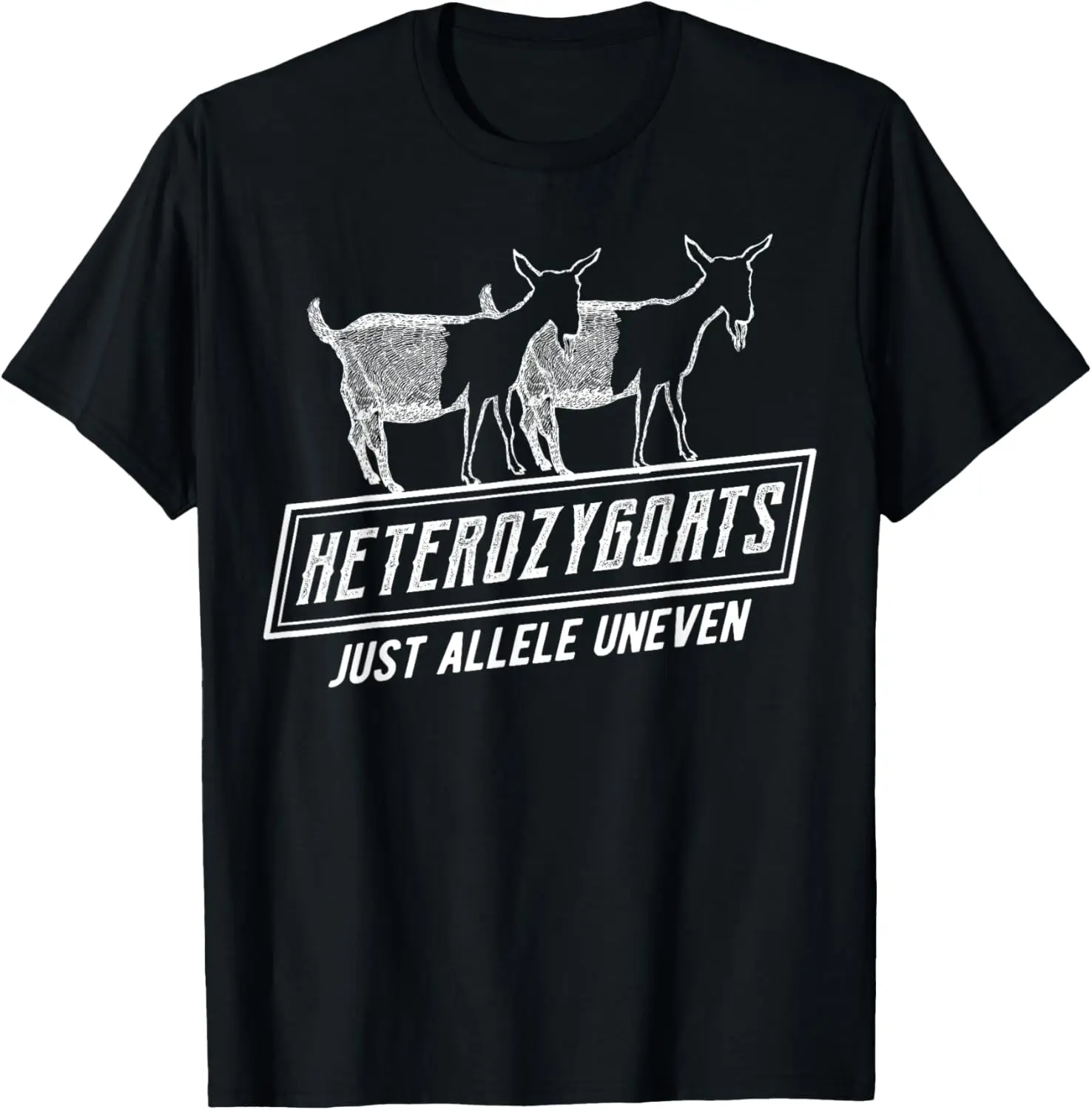 

Футболка с забавной генетикой | Футболка Heterozygoats Just Allele Uneven