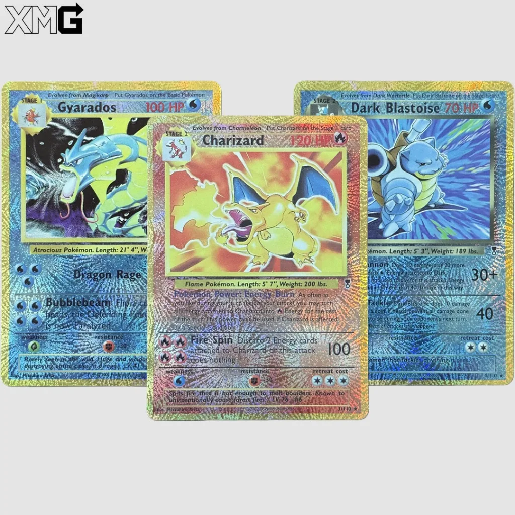 25 لتقوم بها بنفسك مجموعة أسطورية بطاقة البوكيمون Rev.Foil عكس هولو تشارجر داكن بلاستويز جيارادوس دراجونيت PTCG بطاقة جمع