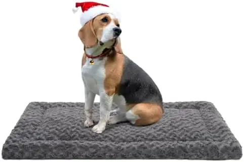 

Ультрамягкий моющийся коврик для собак – удобная подстилка для клеток для собак маленьких и крупных пород, 35x22 дюйма, серый