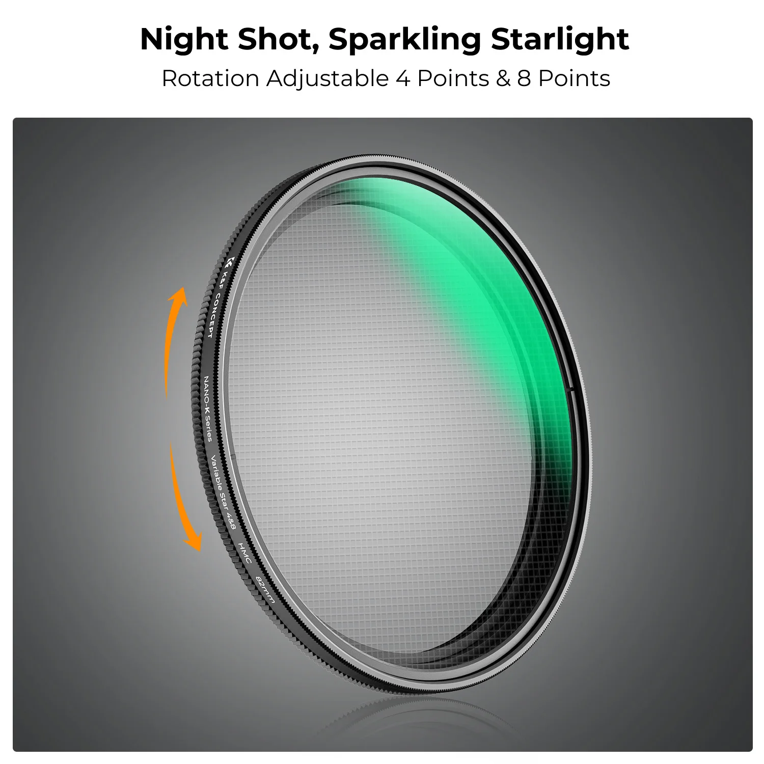 K&F Concept Variable 4&8 Points Star Filter Special Effects Of Star Line Crossing Light Radiates Outward From A Bright Object