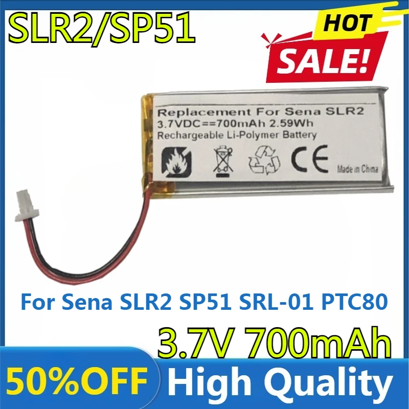

High Quality Replaceable 700mAh Battery for Sena SLR2 SP51 SRL-01 PTC80 SHOEI GT-Air II,2019 SHOEI Neotec II,J-Cruise II Headset