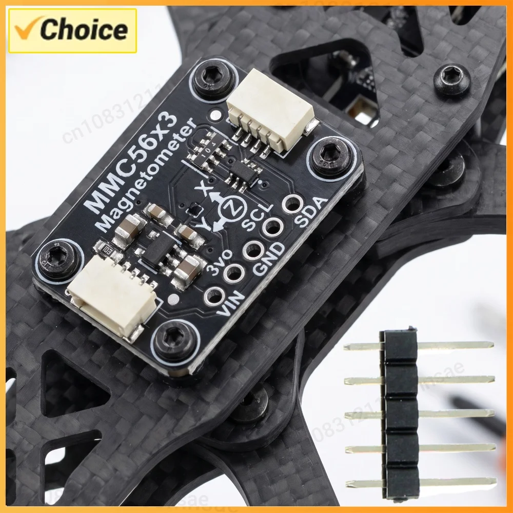 Triple-Axis Magnetometer Sensor MMC5603 20-Bit STEMMA QT Qwiic I2C ±30 Gauss ±0.4° Accuracy Module PCB