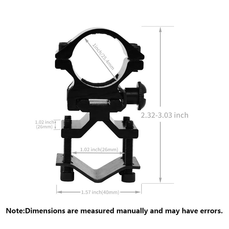 Akcesoria do pistoletów zabawkowych, taktyczny regulowany adapter do montażu latarki i celownika laserowego, odłączany zestaw pierścieni i szyny montażowej do lunety 1 cal.