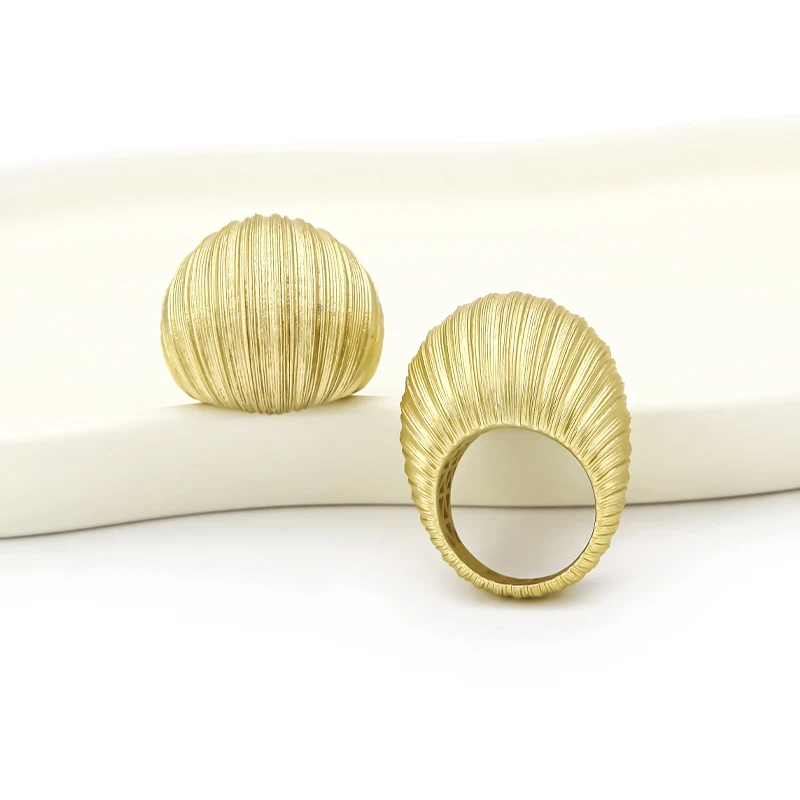 Geometry Exquisite Stripes Ring For Women Lightweight Jewelry Plated Gold Fashion Finger Ring Cocktail Anillos Mujer Wholesale