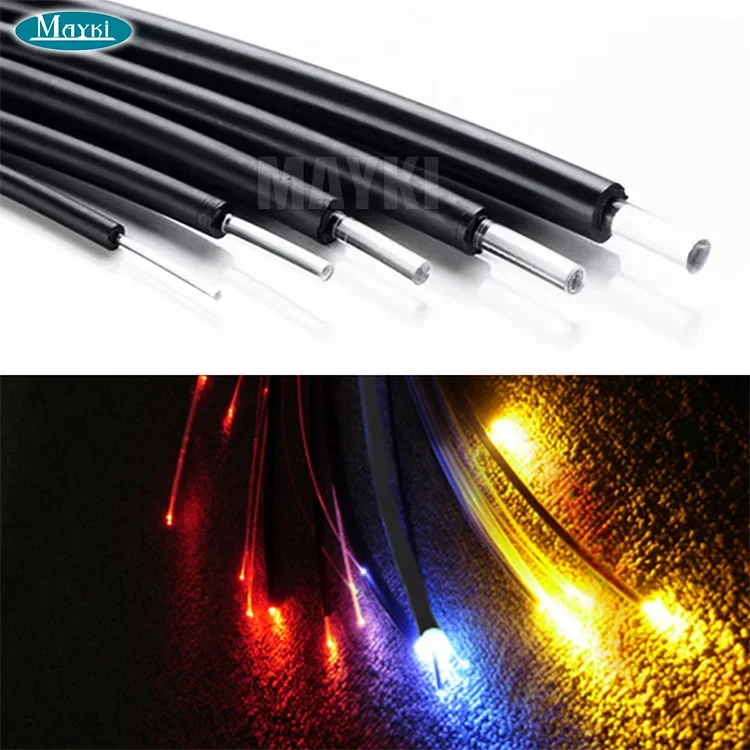 PMMA LED Fiber Optic Lighting End Glow Plastic Optical Fiber Cable For Starry Sky Star Swimming Pool Light