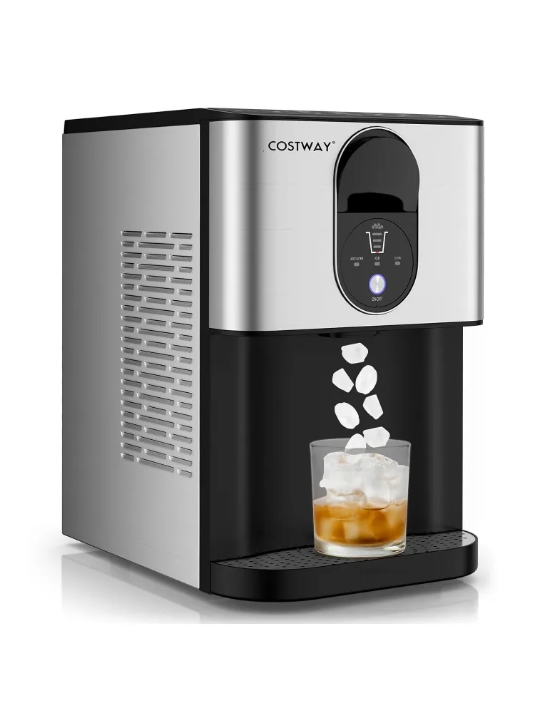 Comptoir de machine à glaçons pépites à distribution automatique, glace à croquer douce de 56 lb/24 heures, machine à glaçons en galets avec autonettoyant, un bout