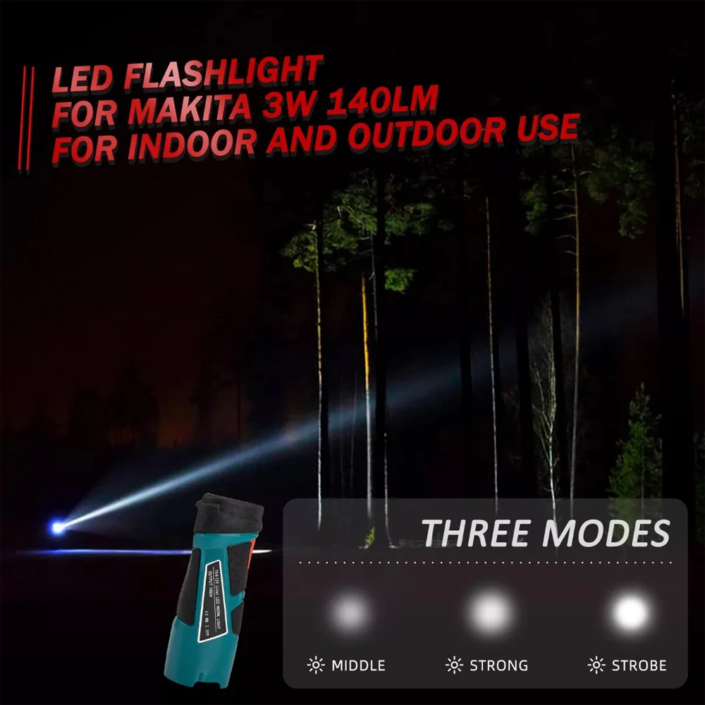 ไฟฉาย LED 140LM 3W สำหรับ Makita 10.8V-12V Li-ion แบตเตอรี่ไฟฉุกเฉินเครื่องมือไฟฟ้า